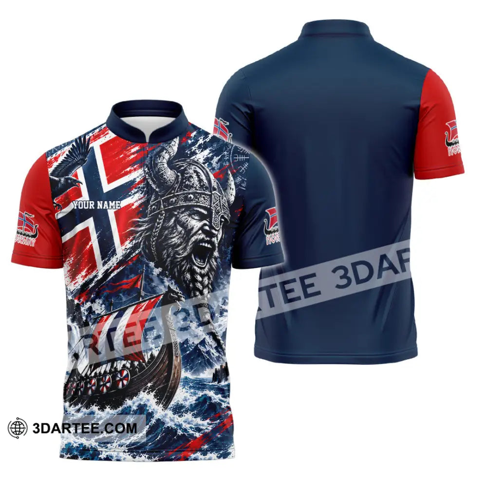 Unisex Shirt - Custom Norway Shirt - Zipper Polo Shirt / S - T-shirt