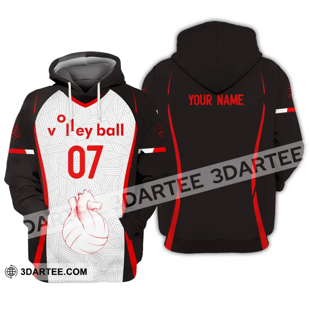 Unisex Shirt Custom Number Volleyball Hoodie Team T-Shirt Gift For Players / S