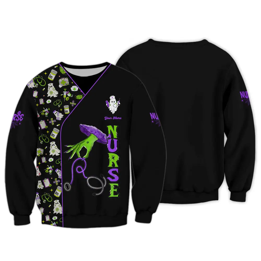 Unisex Shirt - Custom Nurse Halloween Shirt Long Sleeve / S T-shirt