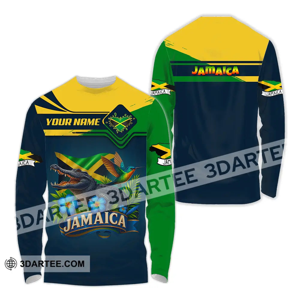 Unisex Shirt - Custom One Love Jamaica Shirt Long Sleeve Shirt / S T-shirt