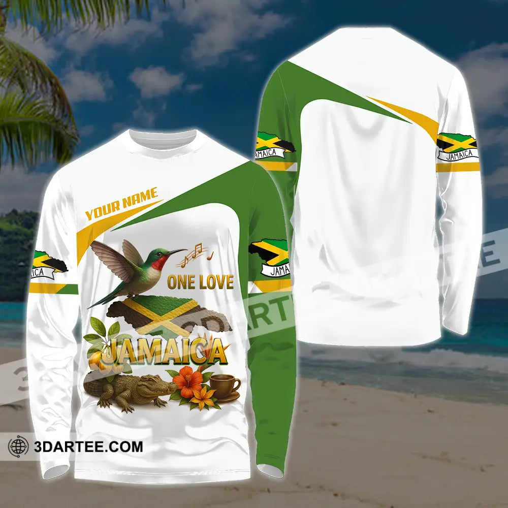 Unisex Shirt - Custom One Love Jamaica Shirt Long Sleeve Shirt / S T-shirt