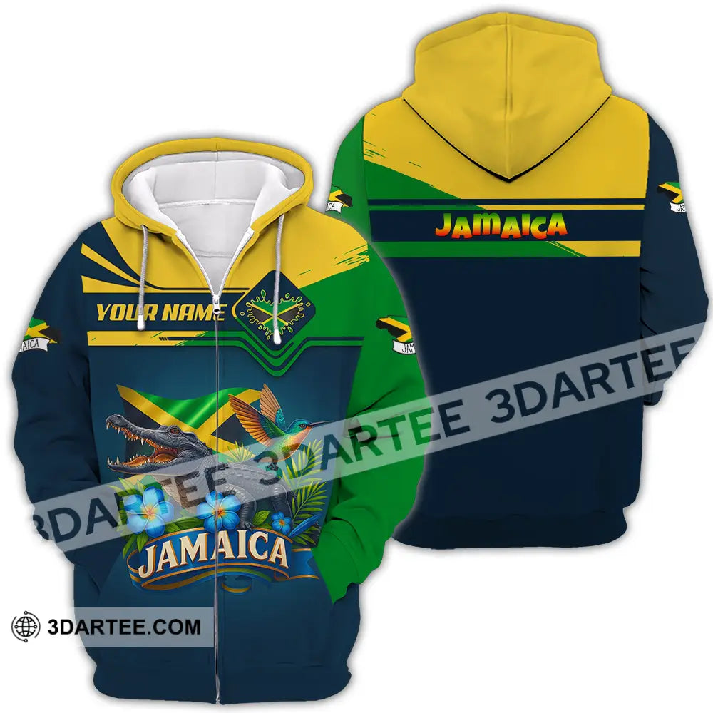 Unisex Shirt - Custom One Love Jamaica Shirt Zipper Hoodie / S T-shirt