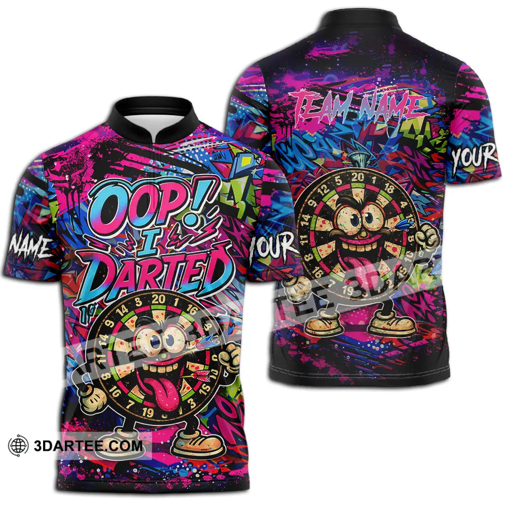 Unisex Shirt - Custom Oops I Darted 3D Shirt Zipper Polo Shirt / S T-shirt