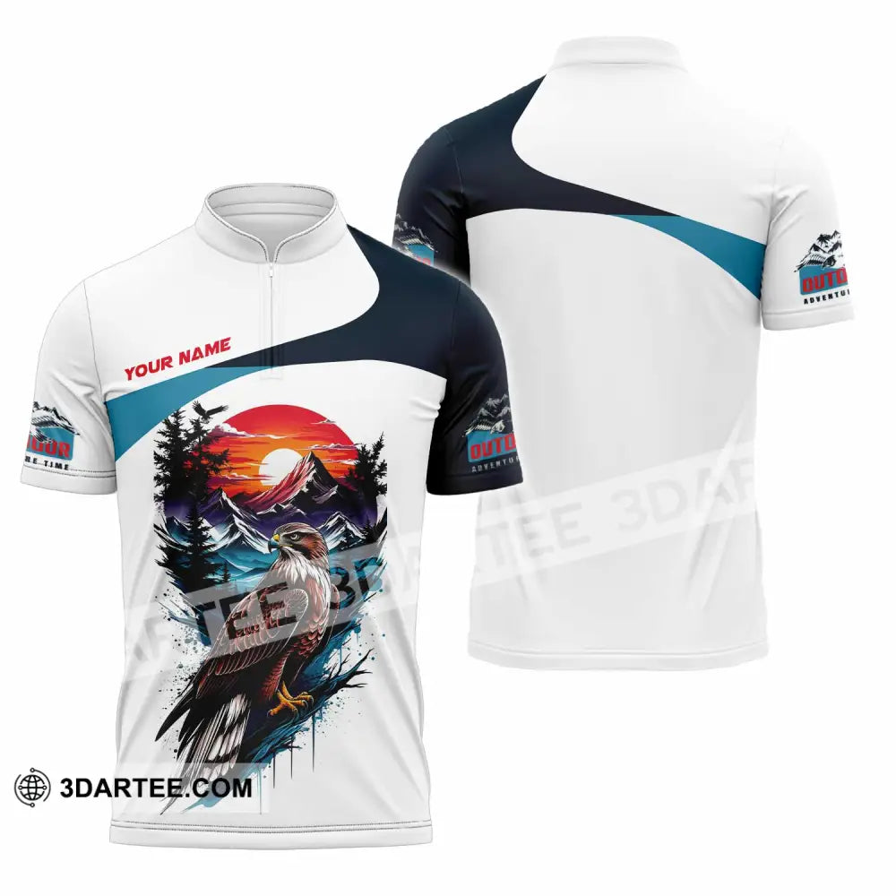 Unisex Shirt - Custom Outdoor Adventure Time 3D Shirt Zipper Polo Shirt / S T-shirt