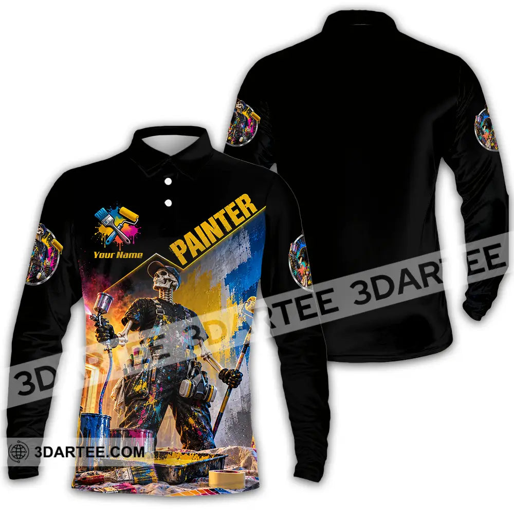 Unisex Shirt - Custom Painter Shirt - Long Sleeve Polo / S - T-shirt