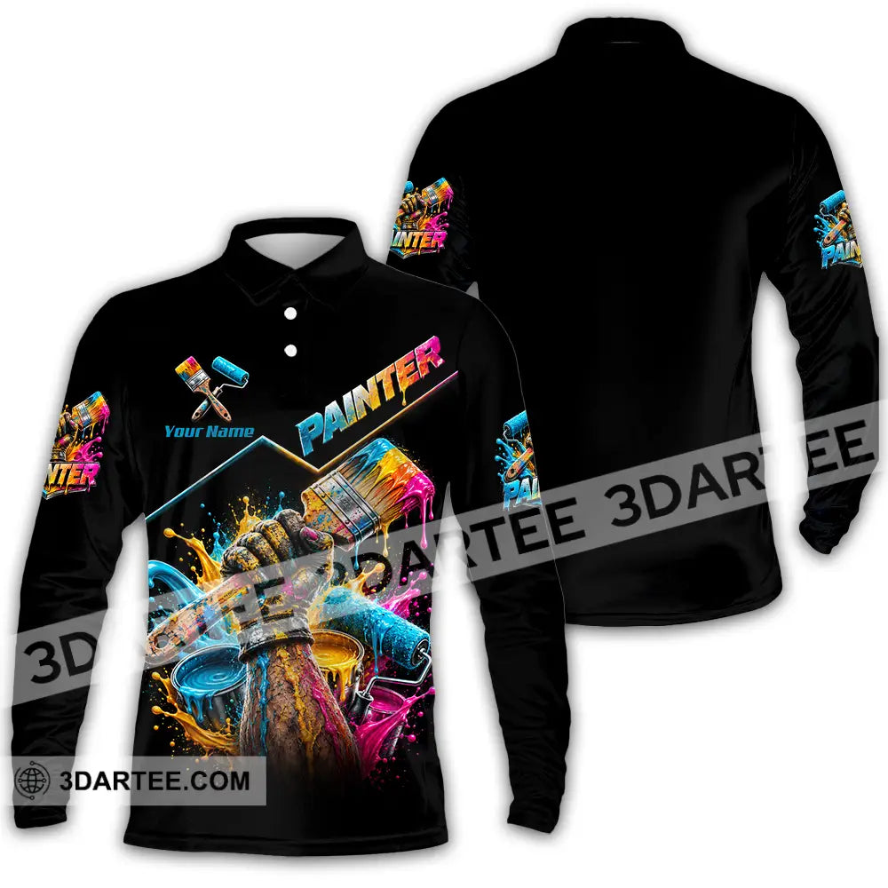 Unisex Shirt - Custom Painter Shirt - Long Sleeve Polo / S - T-shirt
