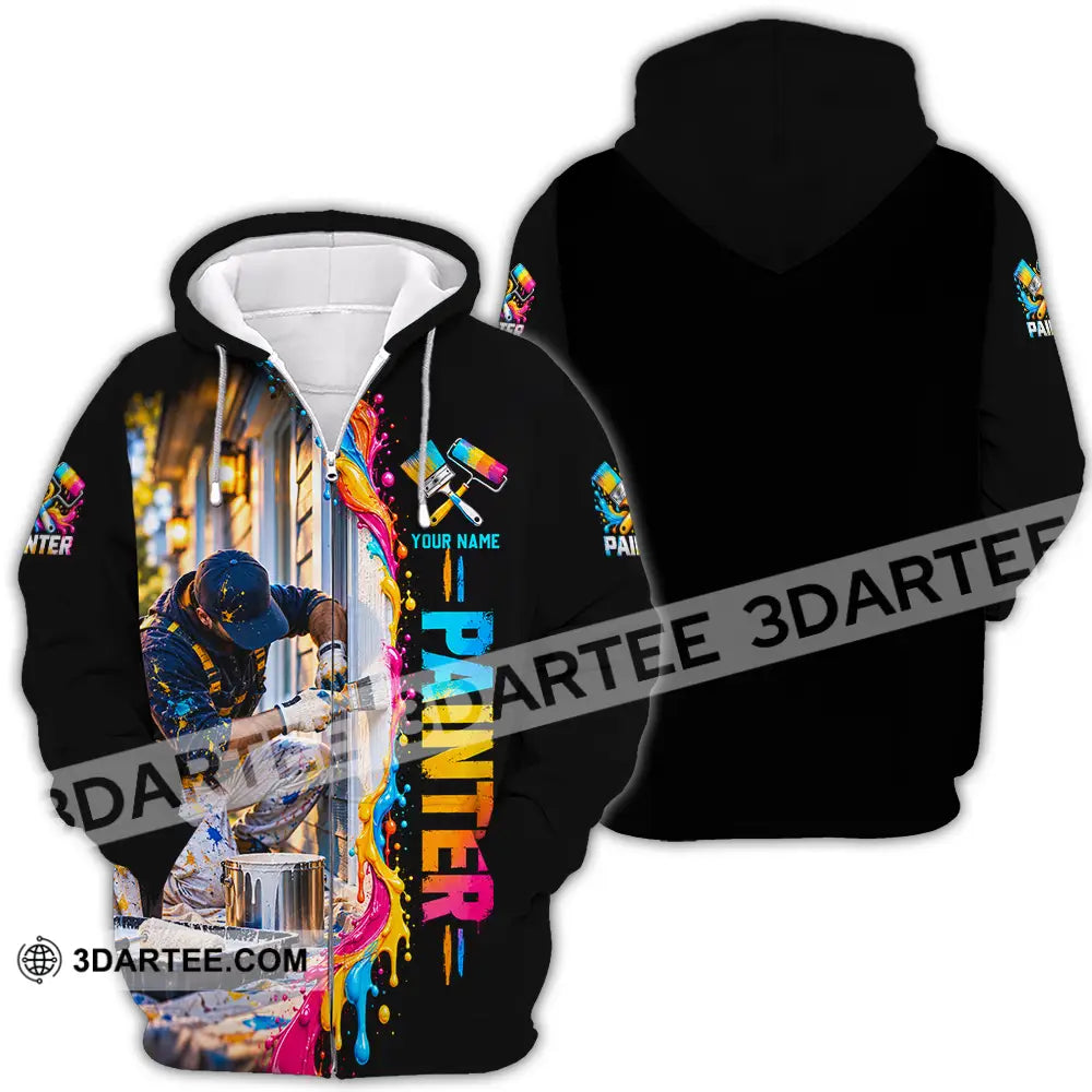 Unisex Shirt - Custom Painter Shirt - Zipper Hoodie / S - T-shirt