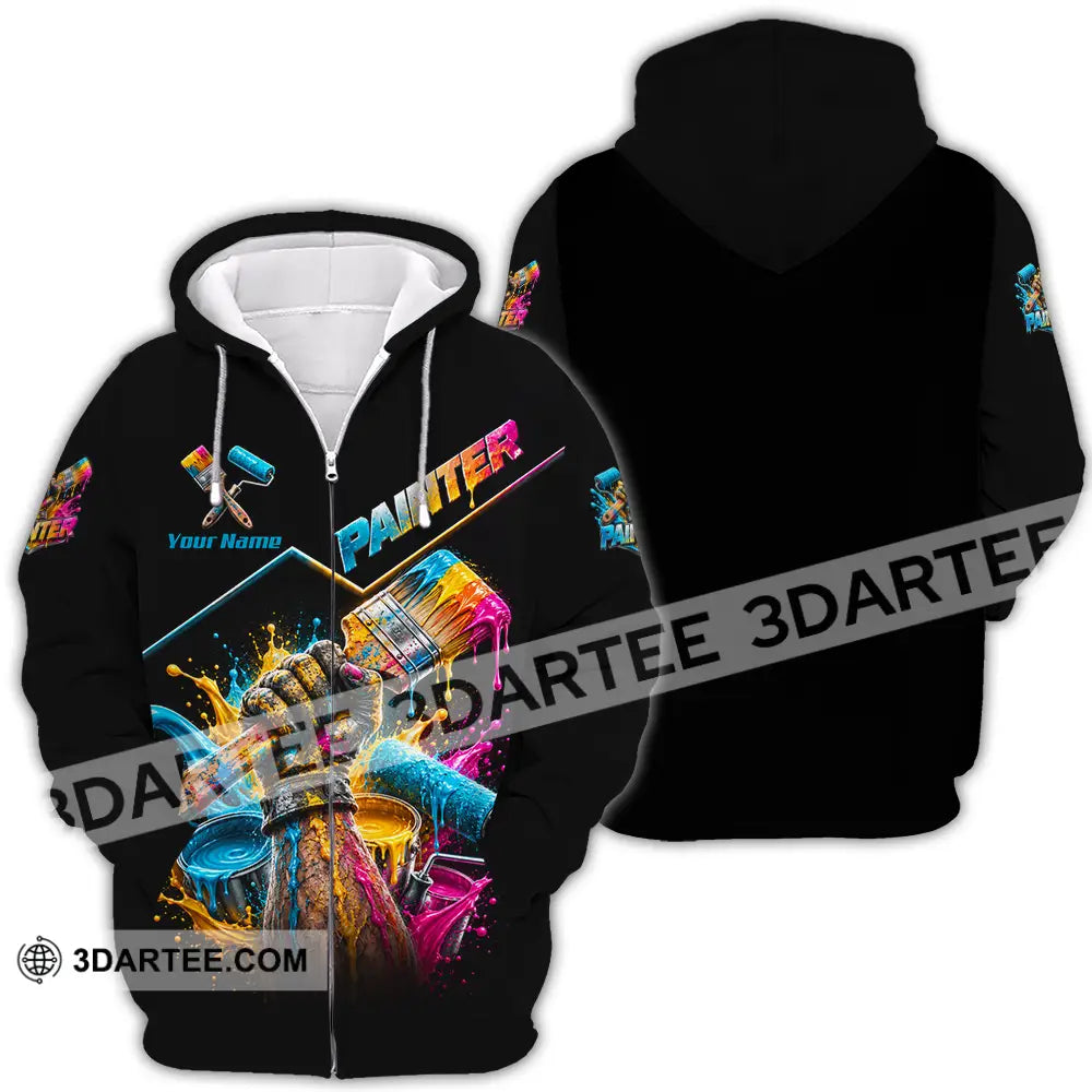 Unisex Shirt - Custom Painter Shirt - Zipper Hoodie / S - T-shirt