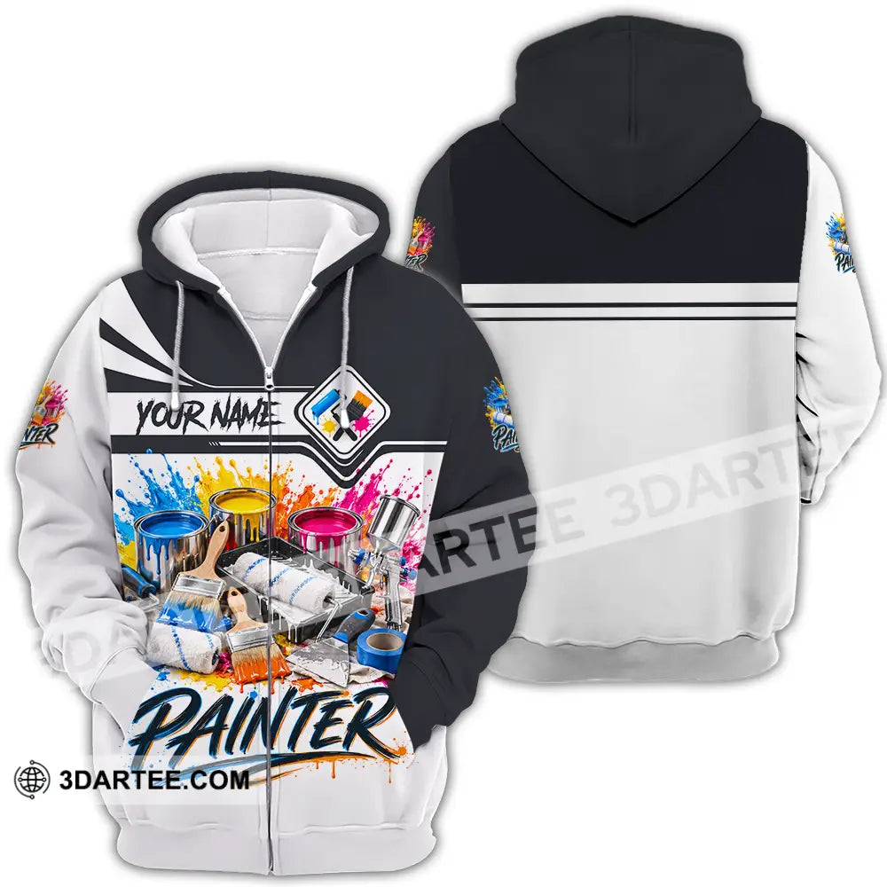 Unisex Shirt - Custom Painter Shirt - Zipper Hoodie / S - T-shirt