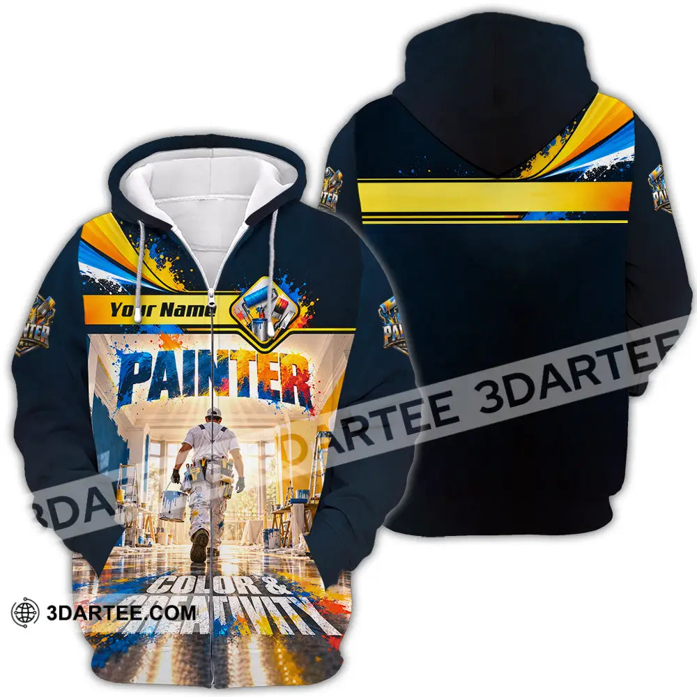 Unisex Shirt - Custom Painter Shirt - Zipper Hoodie / S - T-shirt