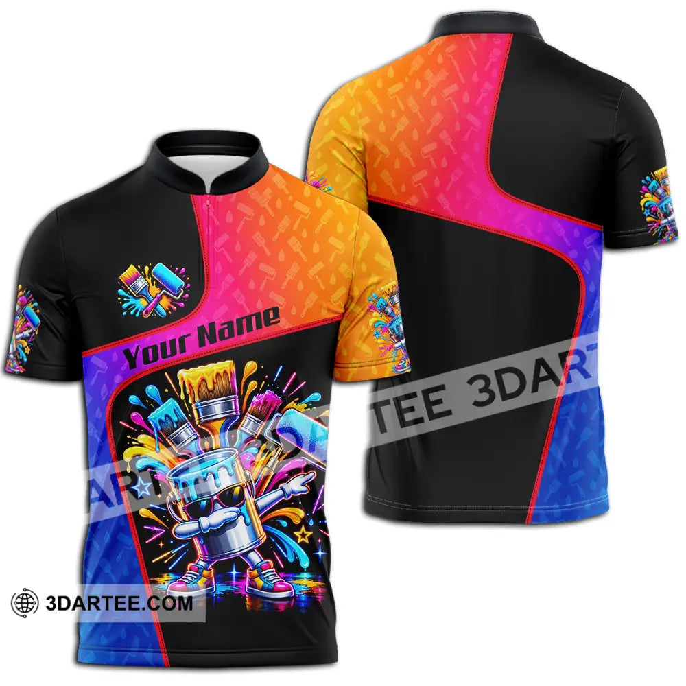 Unisex Shirt - Custom Painter Shirt - Zipper Polo Shirt / S - T-shirt
