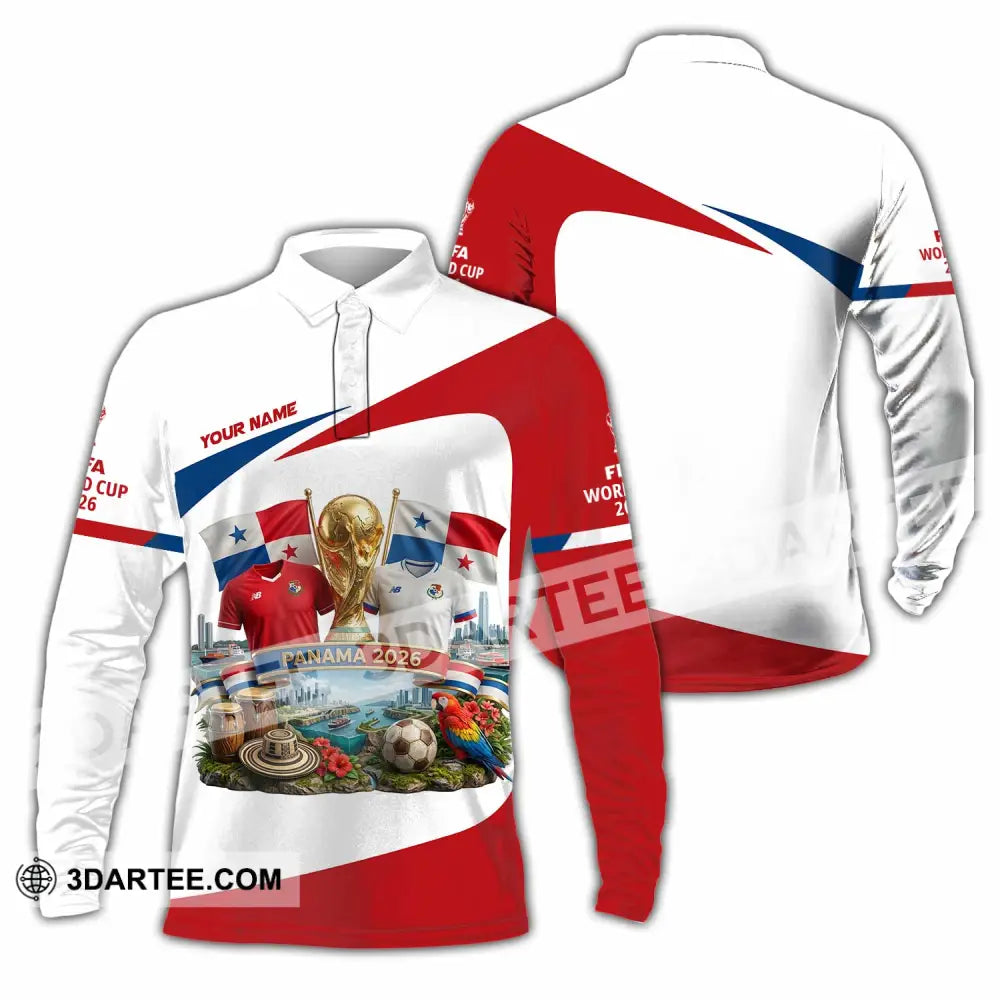 Unisex Shirt - Custom Panama World Cup 2026 3D Shirt - Long Sleeve Polo / S - T-shirt