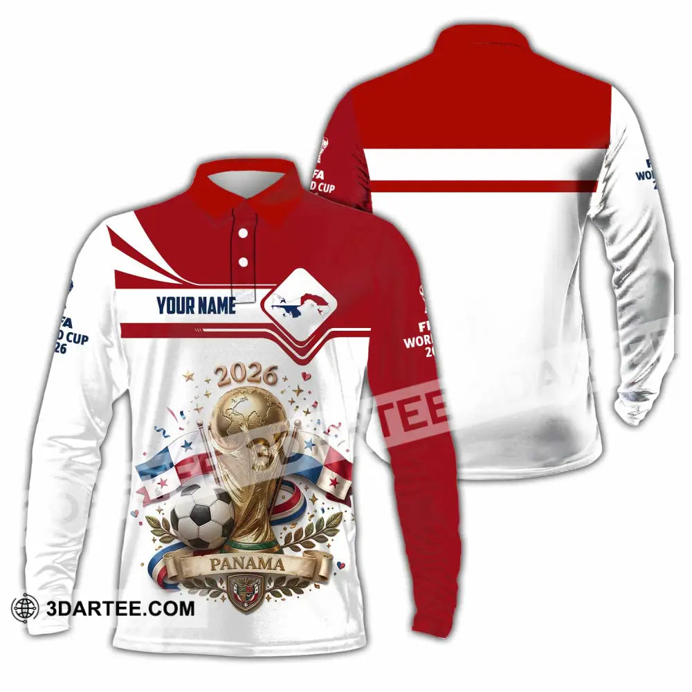 Unisex Shirt - Custom Panama World Cup 2026 3D Shirt - Long Sleeve Polo / S - T-shirt