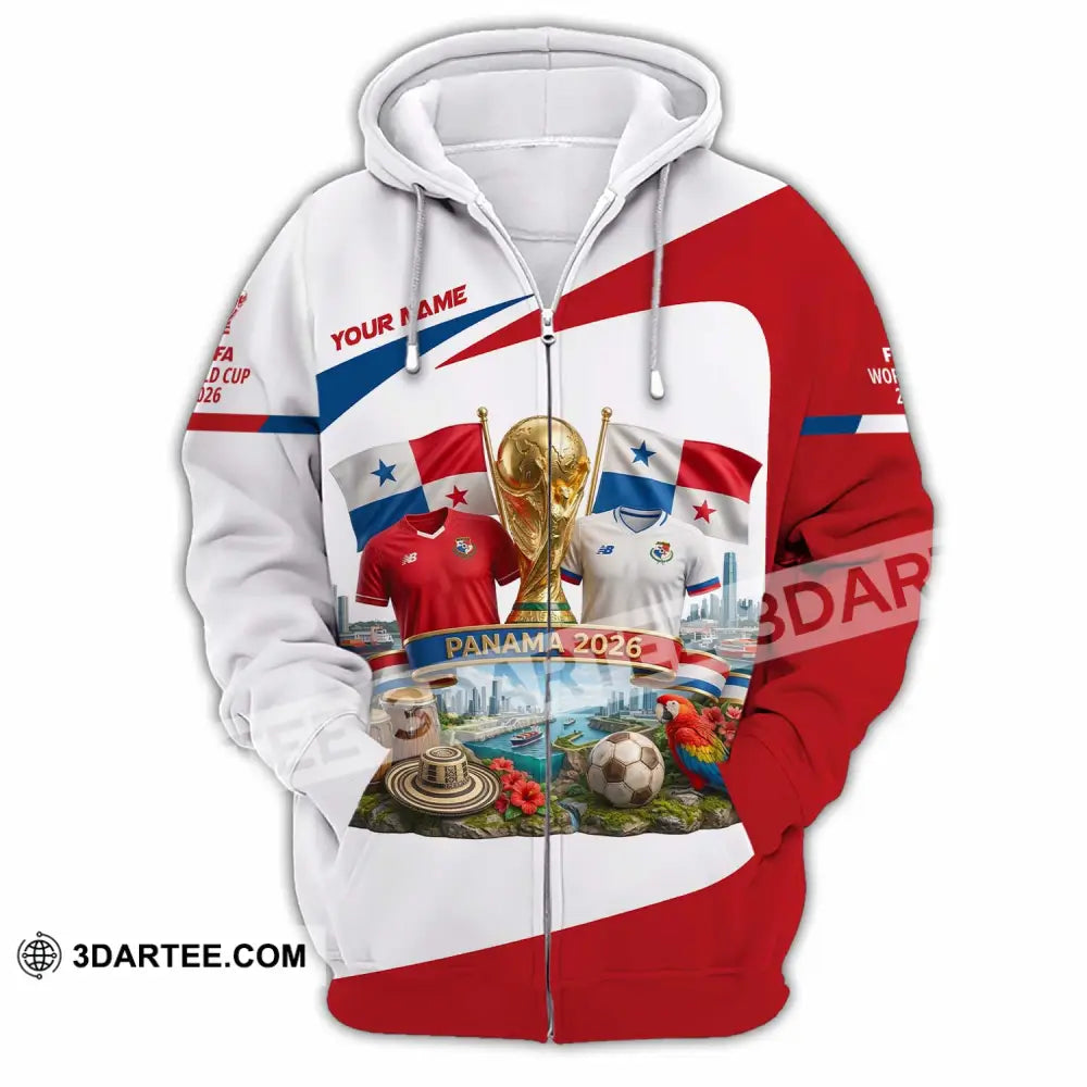 Unisex Shirt - Custom Panama World Cup 2026 3D Shirt - Zipper Hoodie / S - T-shirt