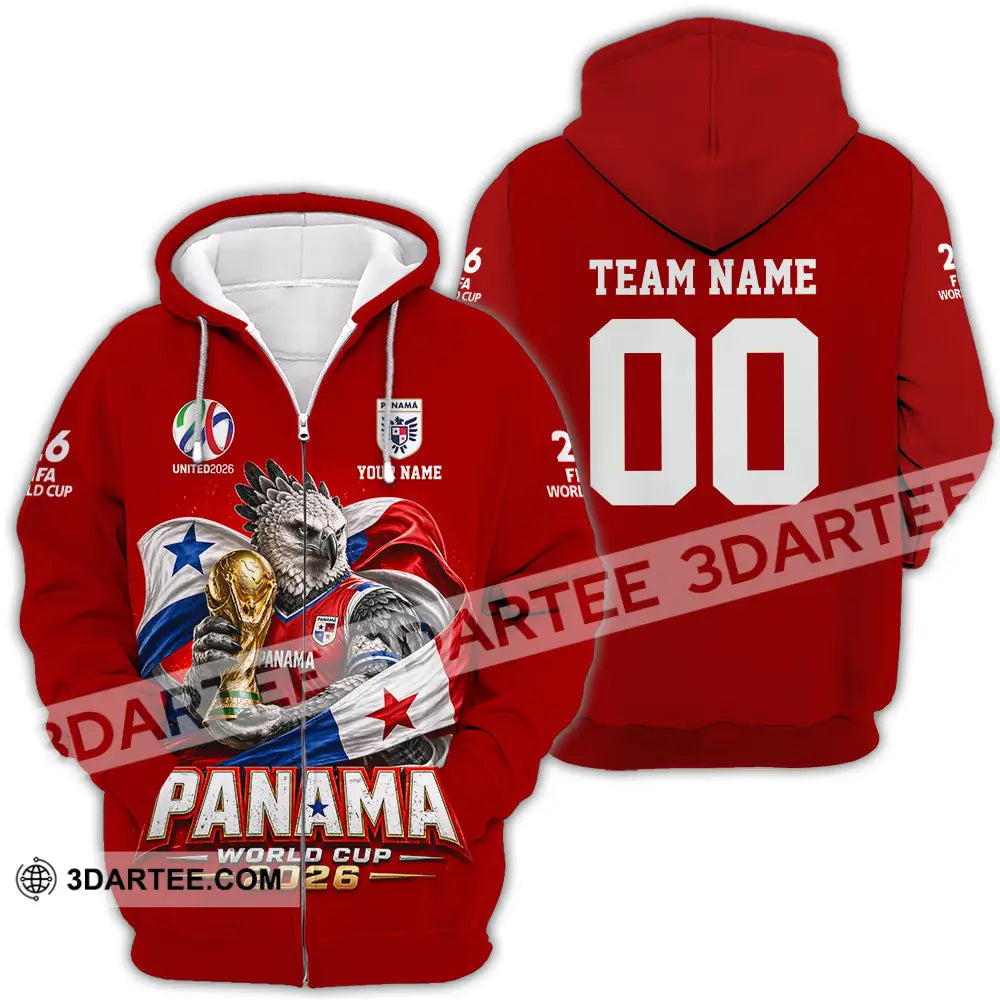 Unisex Shirt - Custom Panama World Cup 2026 3D Shirt - Zipper Hoodie / S - T-shirt