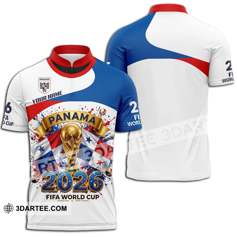 Unisex Shirt - Custom Panama World Cup 2026 3D Shirt - Zipper Polo Shirt / S - T-shirt