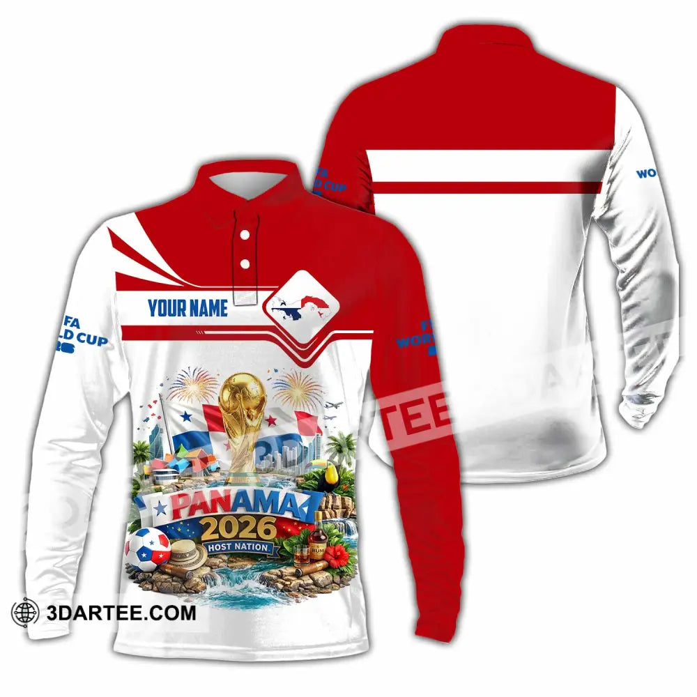 Unisex Shirt - Custom Panama World Cup 2026 Shirt - Long Sleeve Polo / S - T-shirt