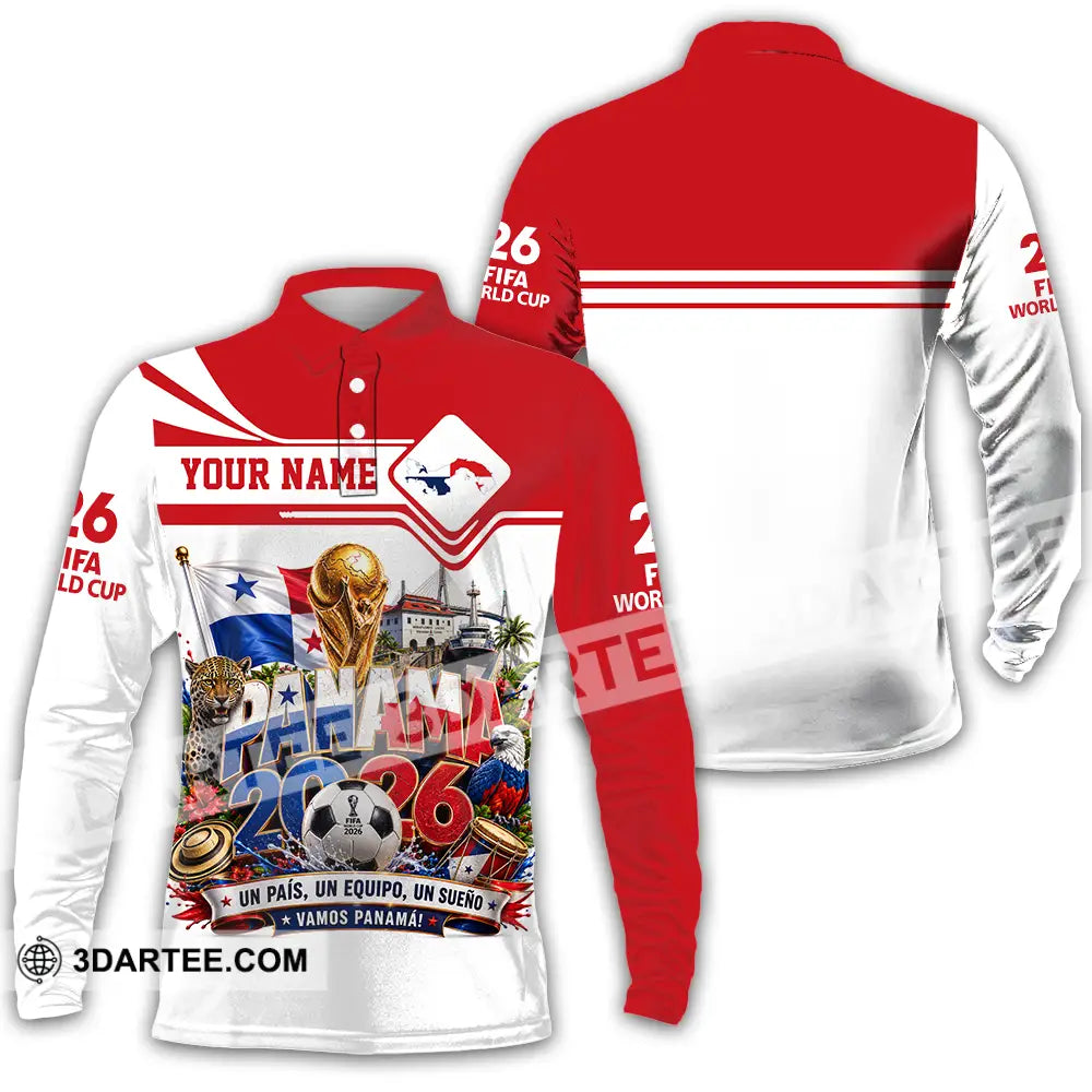 Unisex Shirt - Custom Panama World Cup 2026 Shirt - Long Sleeve Polo / S - T-shirt