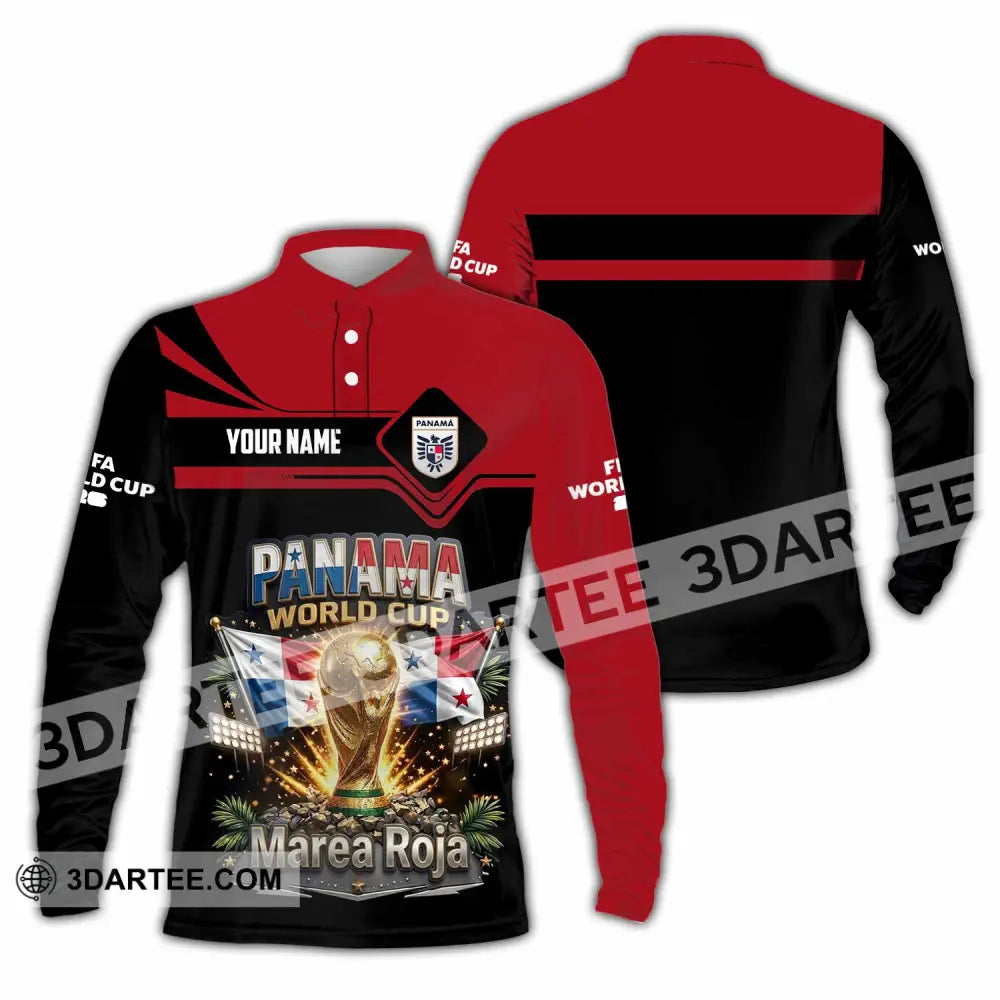 Unisex Shirt - Custom Panama World Cup 2026 Shirt - Long Sleeve Polo / S - T-shirt