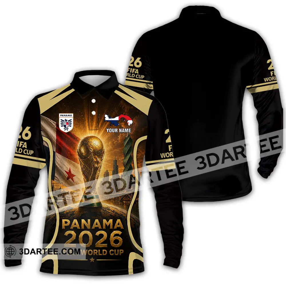 Unisex Shirt - Custom Panama World Cup 2026 Shirt - Long Sleeve Polo / S - T-shirt