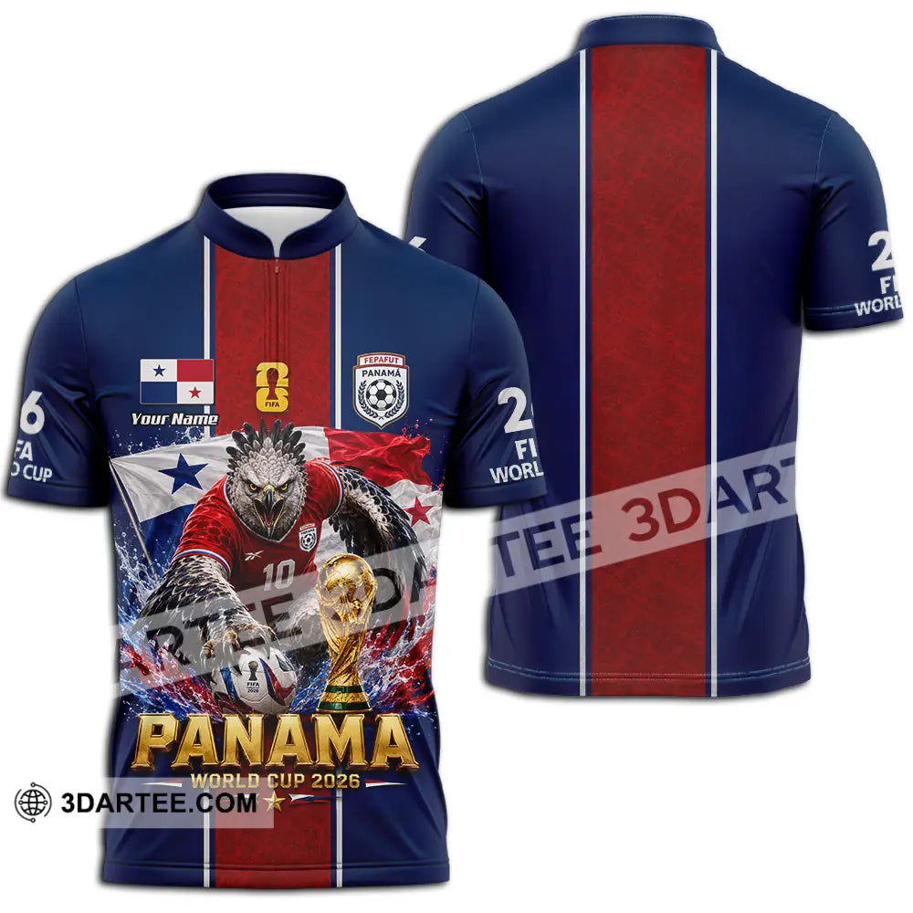 Unisex Shirt - Custom Panama World Cup 2026 Shirt - Zipper Polo Shirt / S - T-shirt