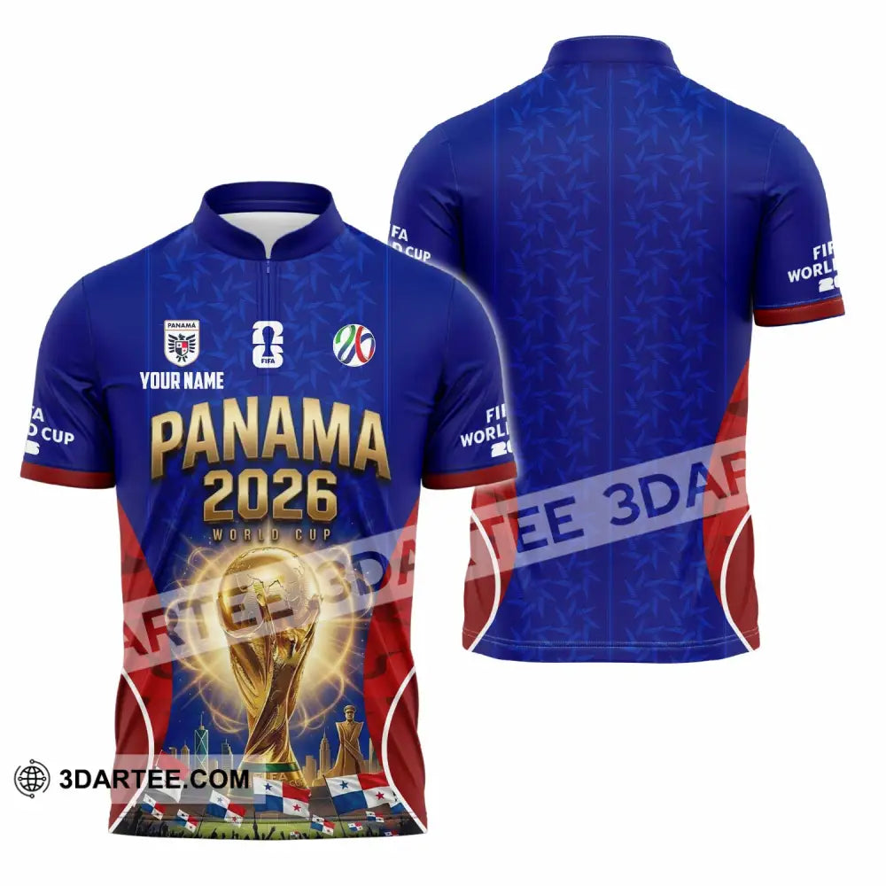 Unisex Shirt - Custom Panama World Cup 2026 Shirt - Zipper Polo Shirt / S - T-shirt