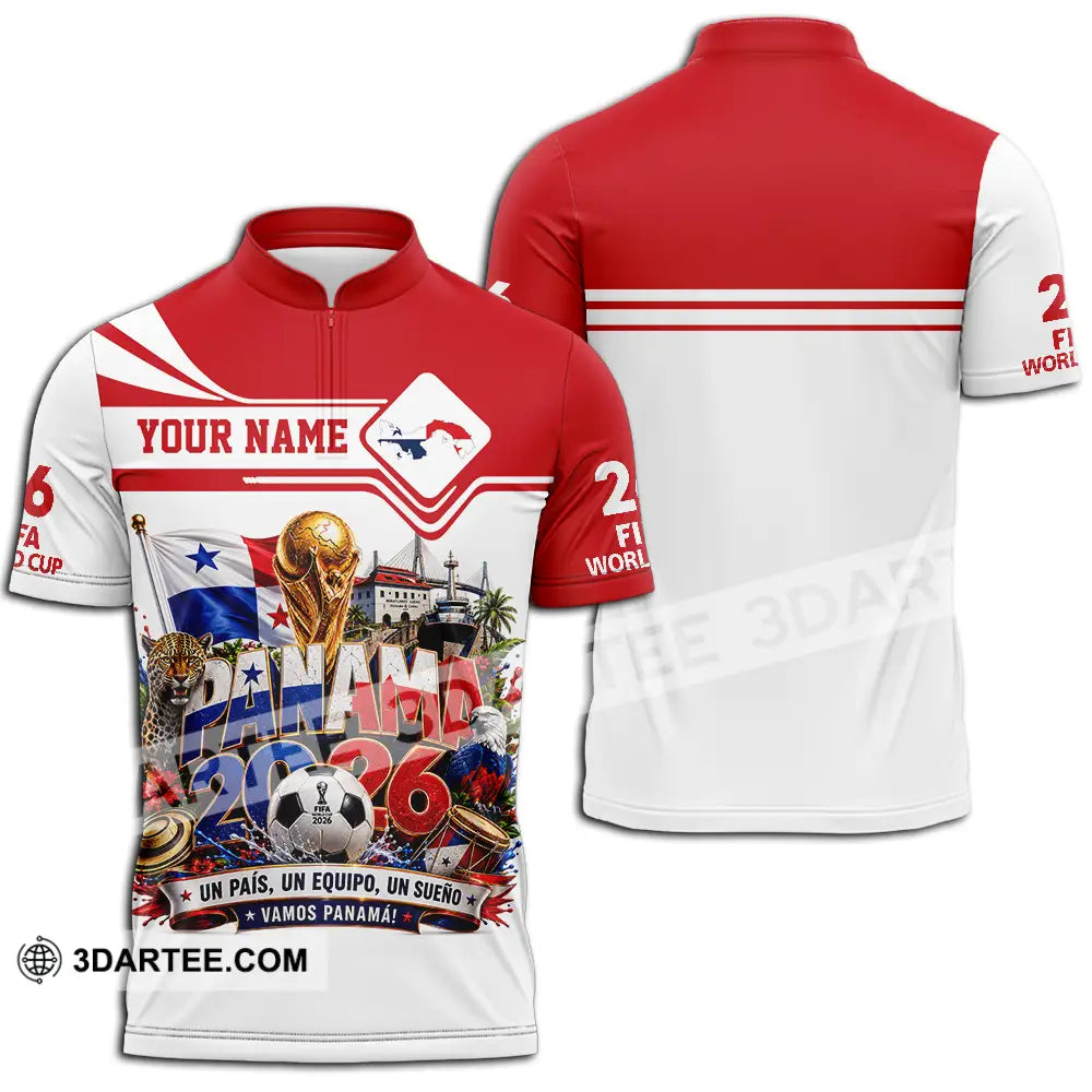 Unisex Shirt - Custom Panama World Cup 2026 Shirt - Zipper Polo Shirt / S - T-shirt