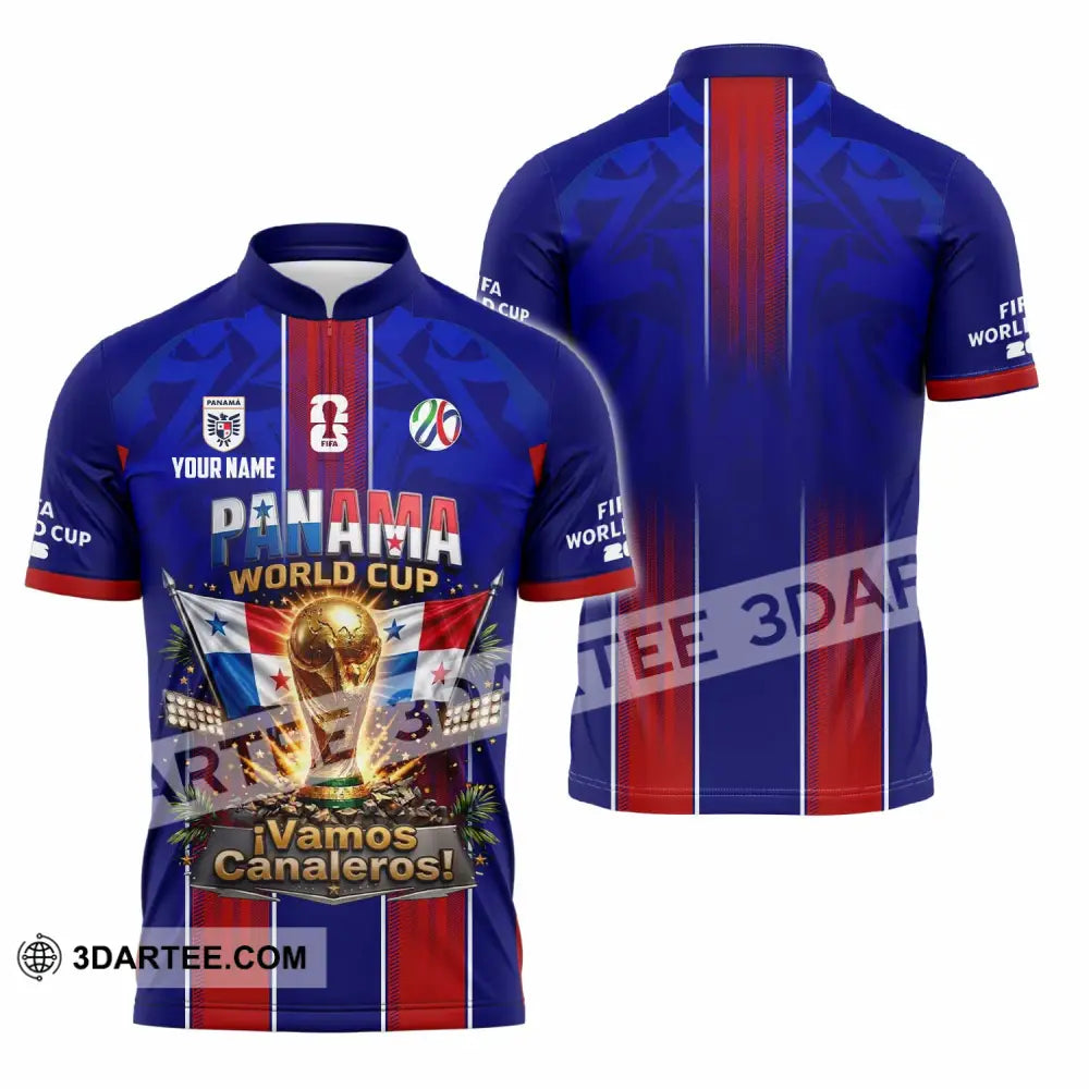 Unisex Shirt - Custom Panama World Cup 2026 Shirt - Zipper Polo Shirt / S - T-shirt