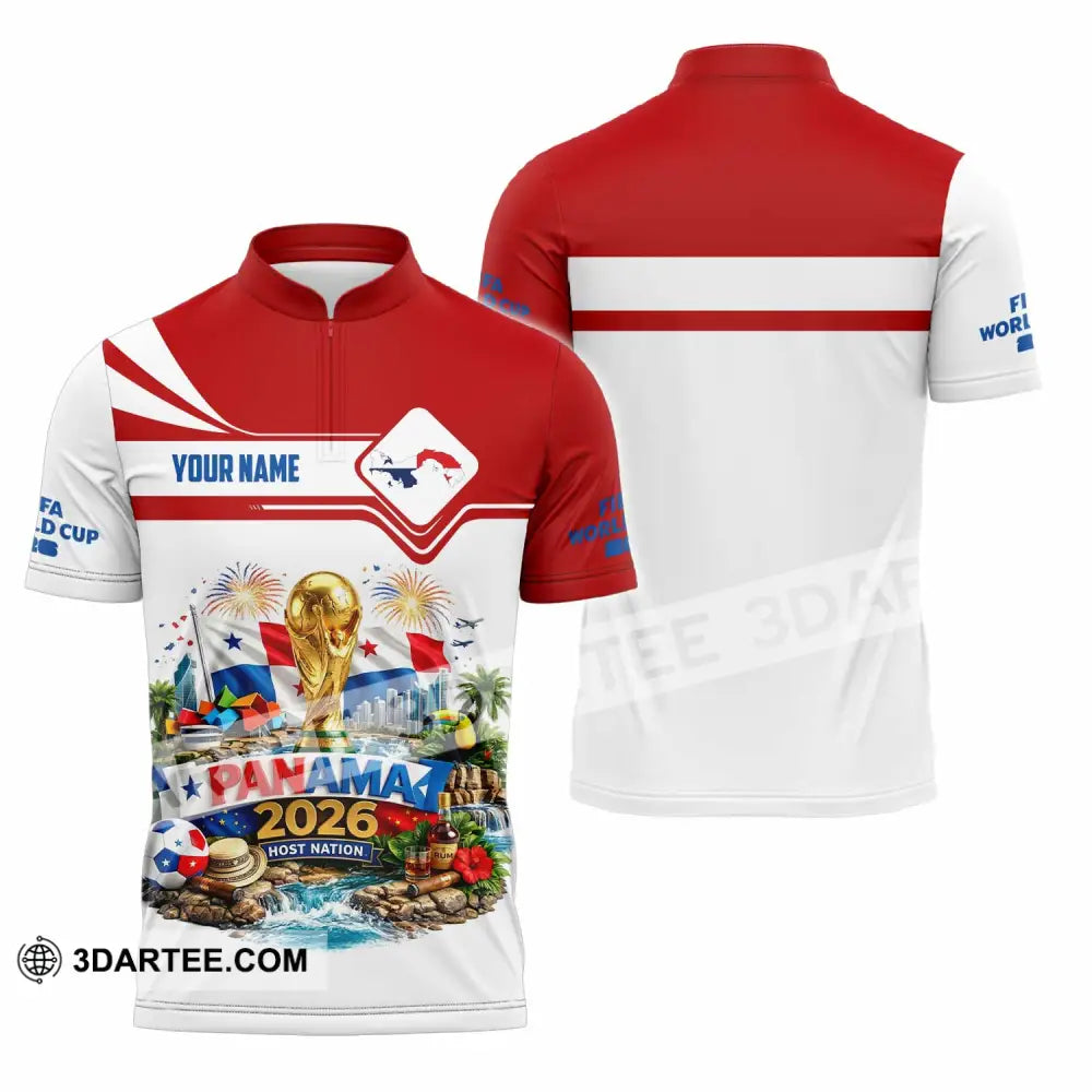 Unisex Shirt - Custom Panama World Cup 2026 Shirt - Zipper Polo Shirt / S - T-shirt