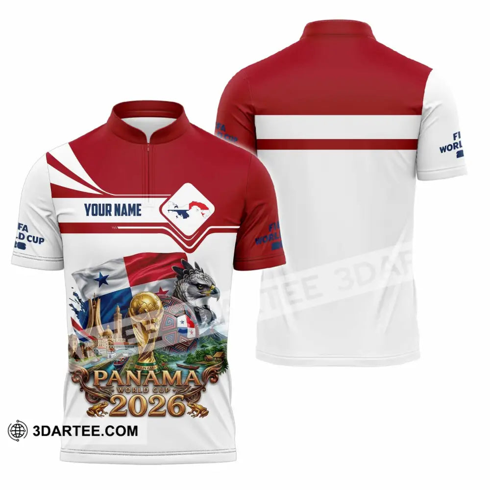 Unisex Shirt - Custom Panama World Cup 2026 Shirt - Zipper Polo Shirt / S - T-shirt