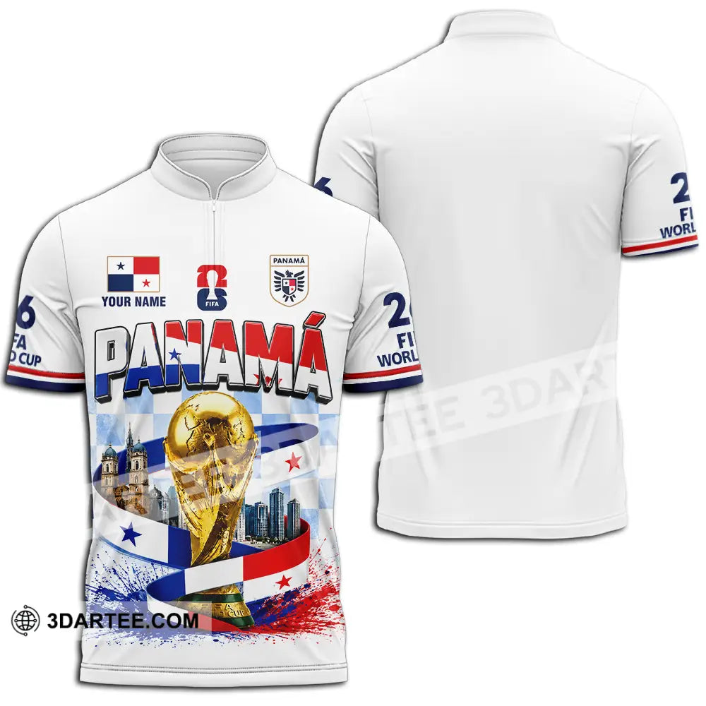 Unisex Shirt - Custom Panama World Cup 2026 Shirt - Zipper Polo Shirt / S - T-shirt