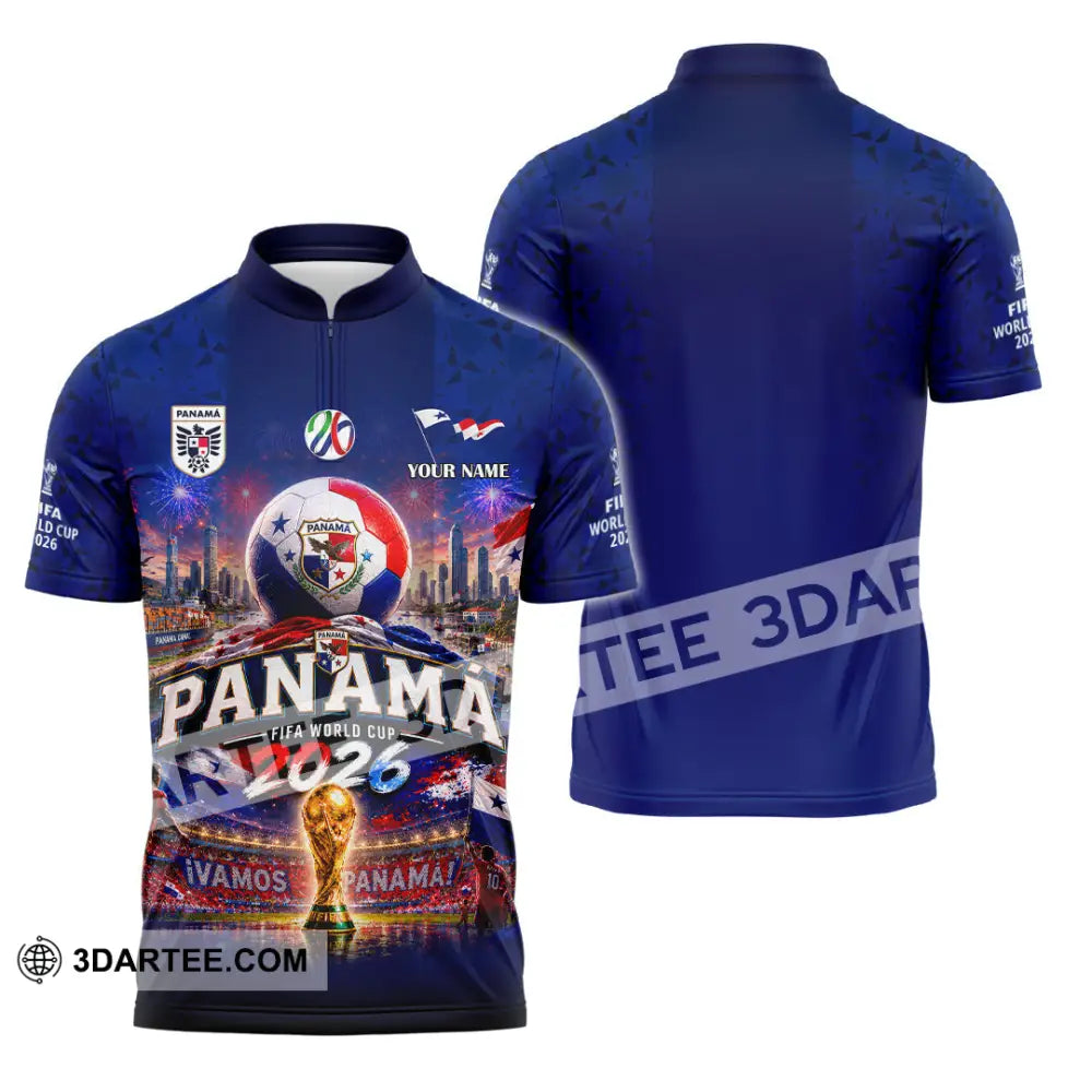Unisex Shirt - Custom Panama World Cup 2026 Shirt - Zipper Polo Shirt / S - T-shirt