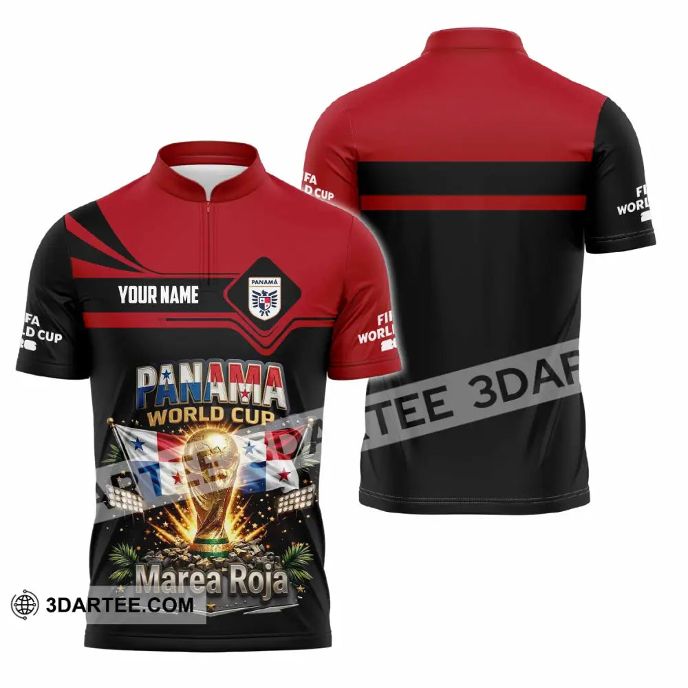 Unisex Shirt - Custom Panama World Cup 2026 Shirt - Zipper Polo Shirt / S - T-shirt
