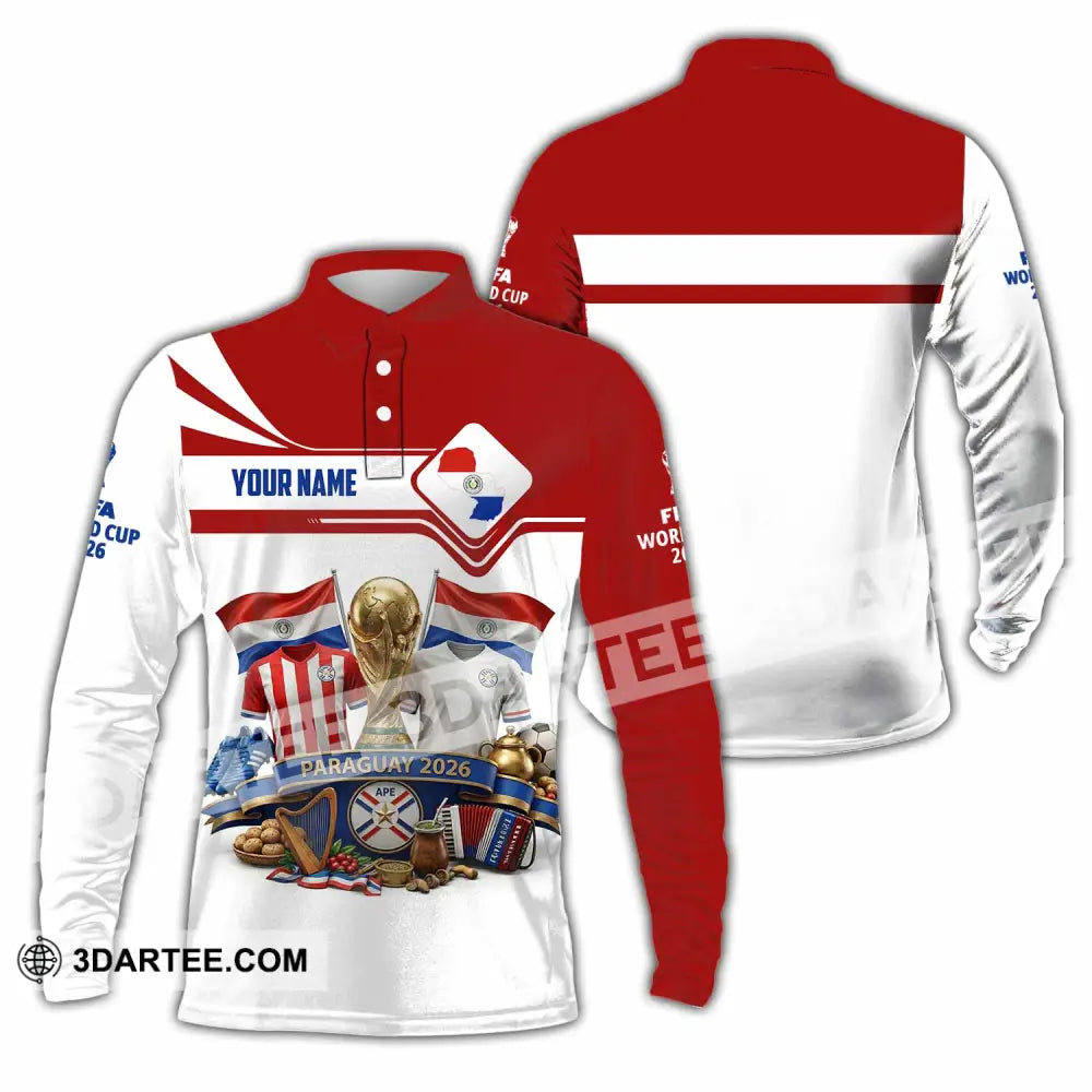 Unisex Shirt - Custom Paraguay World Cup 2026 Shirt - Long Sleeve Polo / S - T-shirt
