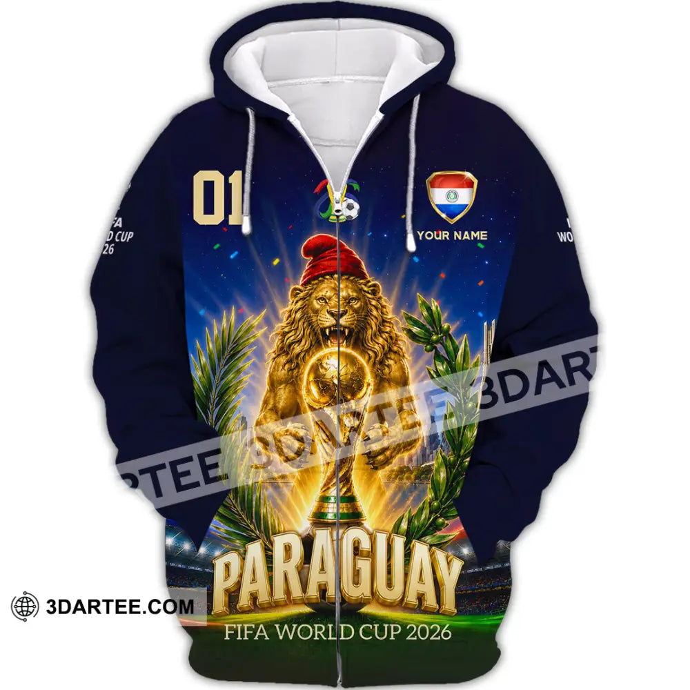 Unisex Shirt - Custom Paraguay World Cup 2026 Shirt - Zipper Hoodie / S - T-shirt