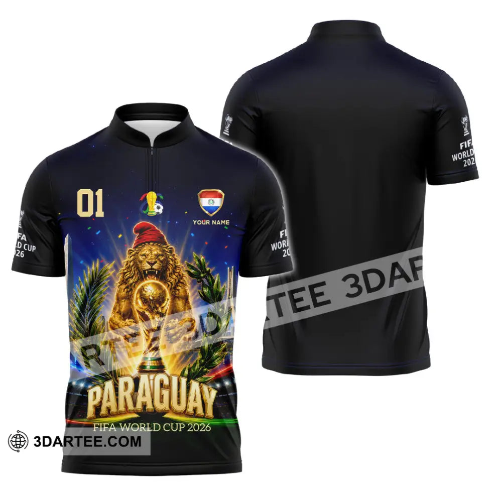 Unisex Shirt - Custom Paraguay World Cup 2026 Shirt - Zipper Polo Shirt / S - T-shirt