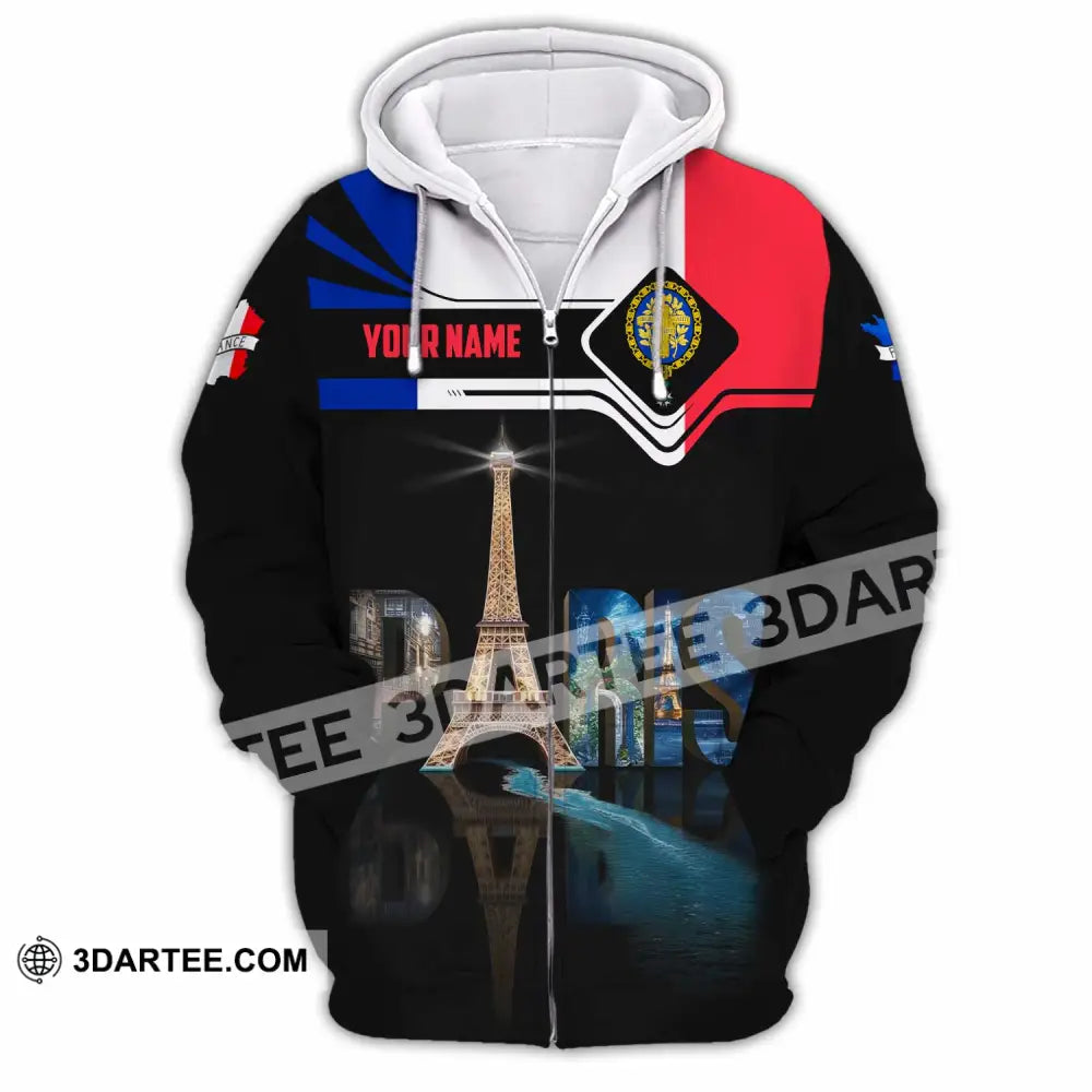 Unisex Shirt - Custom Paris 3D Shirt Zipper Hoodie / S T-shirt
