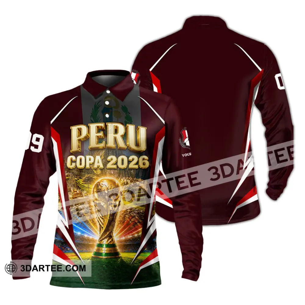 Unisex Shirt - Custom Peru Copa 2026 Shirt - Long Sleeve Polo / S - T-shirt