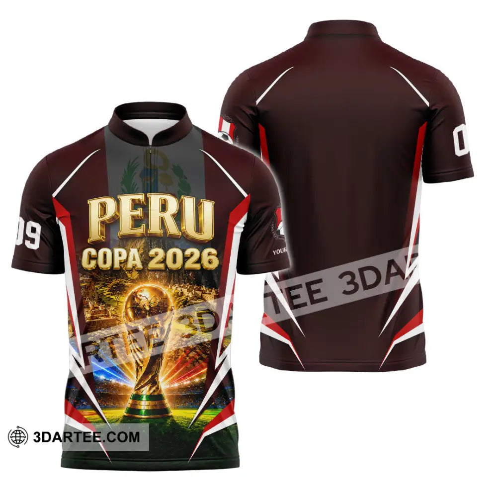 Unisex Shirt - Custom Peru Copa 2026 Shirt - Zipper Polo Shirt / S - T-shirt