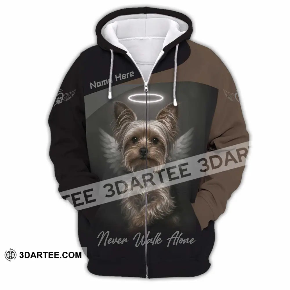 Unisex Shirt - Custom Pet Lover Never Walk Alone 3D Shirt Zipper Hoodie / S T-shirt
