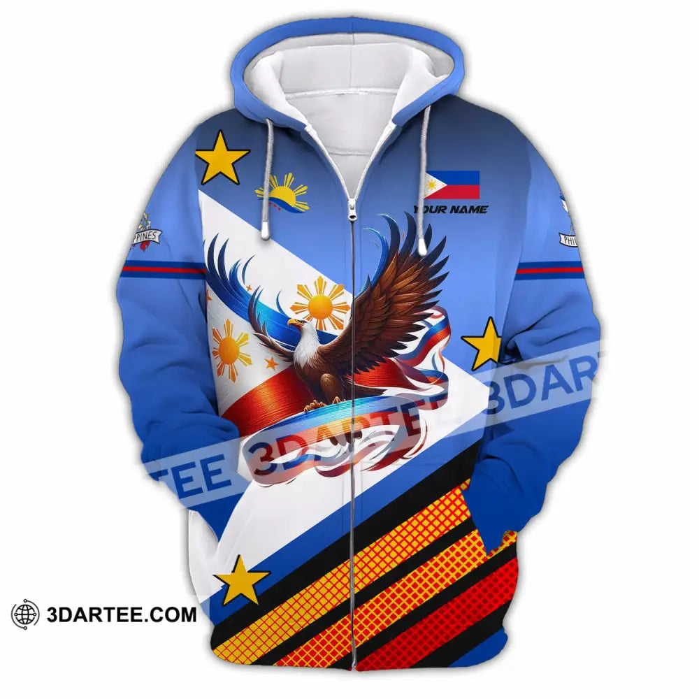 Unisex Shirt - Custom Philippines 3D Shirt Zipper Hoodie / S T-shirt