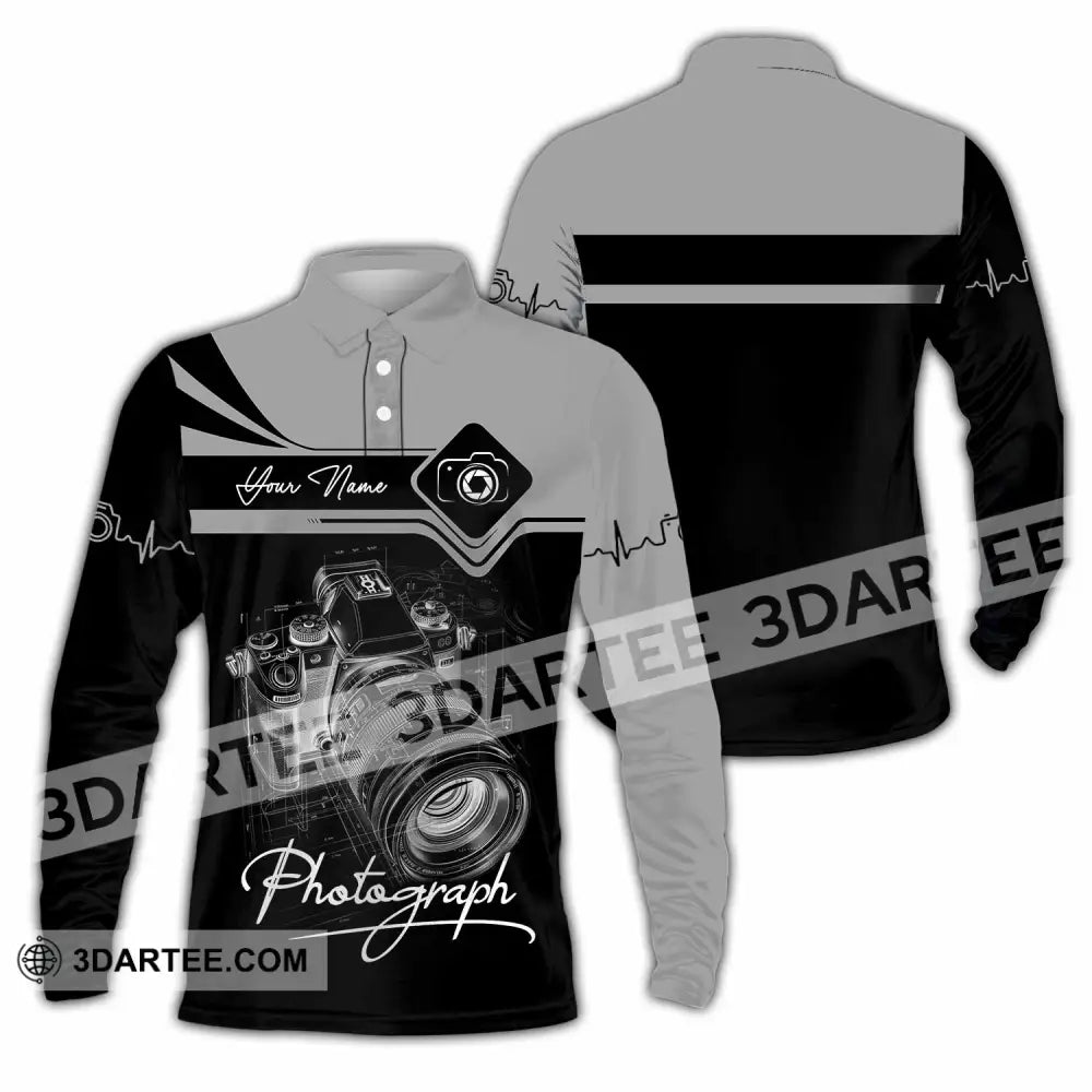 Unisex Shirt - Custom Photograph 3D Shirt Long Sleeve Polo / S T-shirt