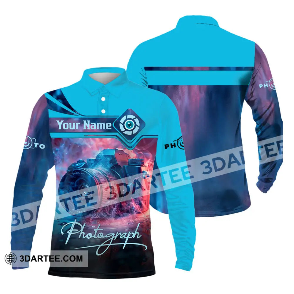 Unisex Shirt - Custom Photograph 3D Shirt Long Sleeve Polo / S T-shirt