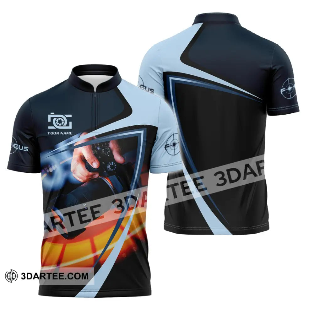 Unisex Shirt - Custom Photograph 3D Shirt Zipper Polo Shirt / S T-shirt