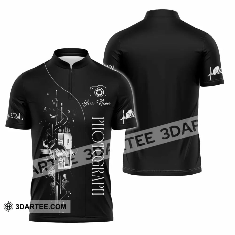 Unisex Shirt - Custom Photograph 3D Shirt - Zipper Polo Shirt / S - T-shirt