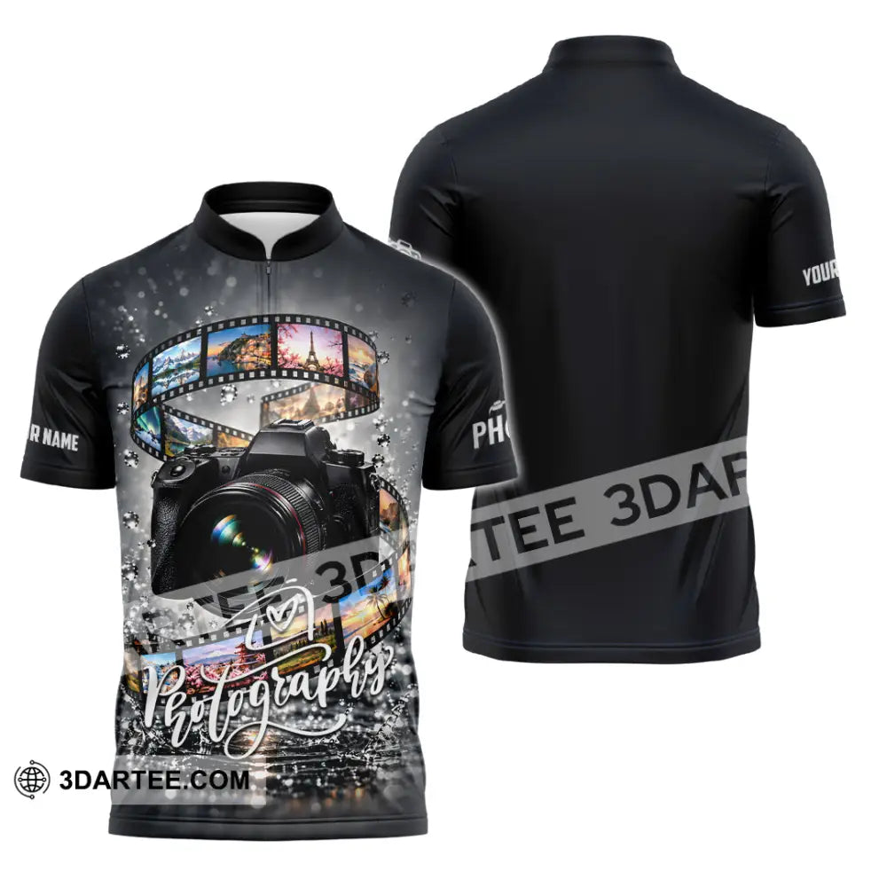 Unisex Shirt - Custom Photograph Shirt - Zipper Polo Shirt / S - T-shirt