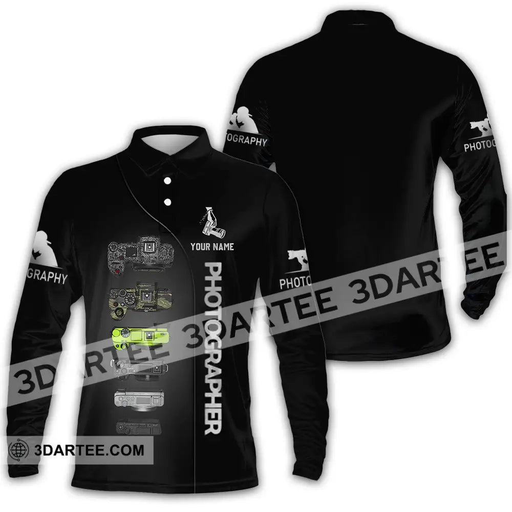 Unisex Shirt - Custom Photographer 3D Shirt Long Sleeve Polo / S T-shirt