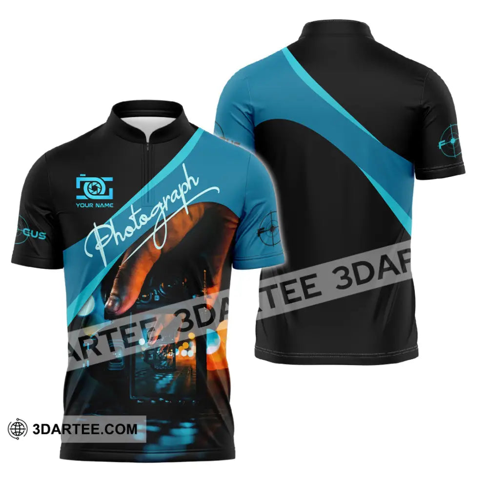 Unisex Shirt - Custom Photography 3D Shirt Zipper Polo Shirt / S T-shirt
