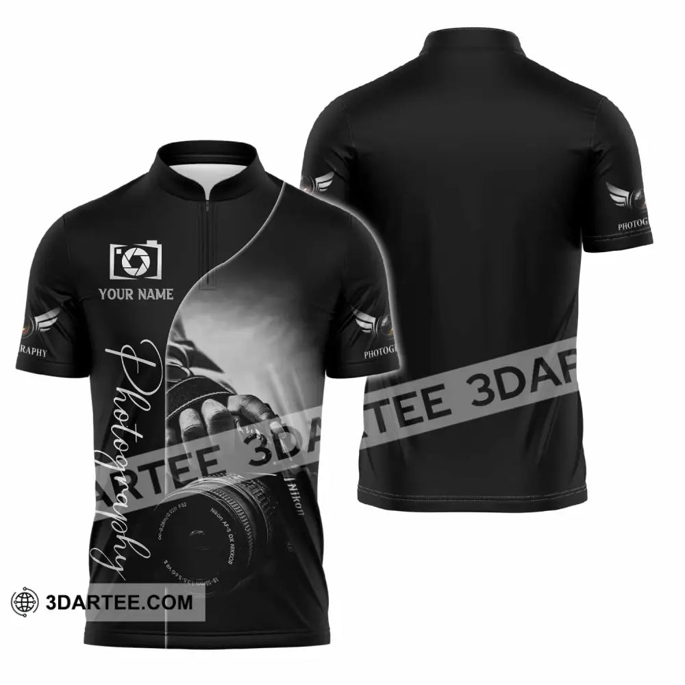 Unisex Shirt - Custom Photography 3D Shirt Zipper Polo Shirt / S T-shirt