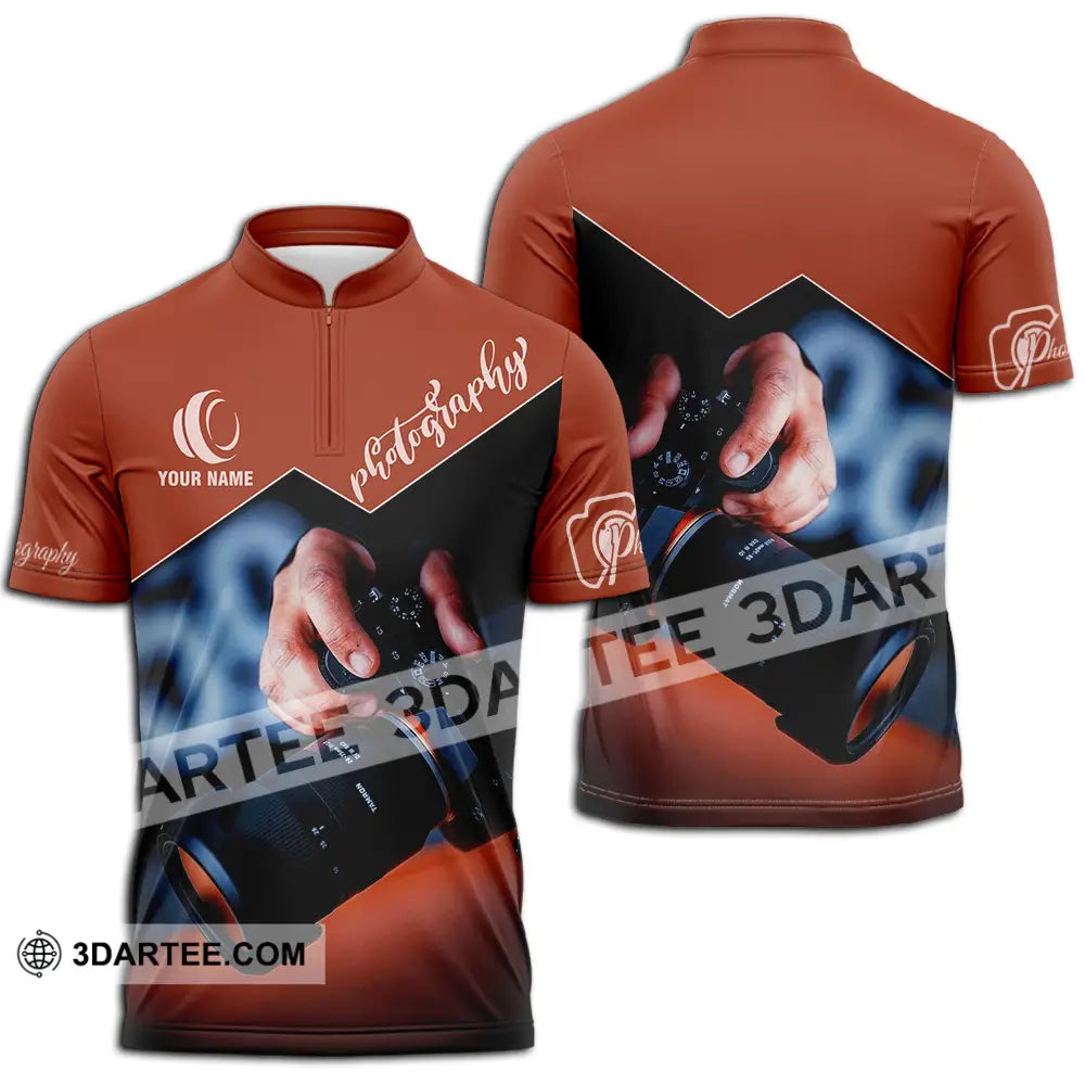 Unisex Shirt - Custom Photography 3D Shirt Zipper Polo Shirt / S T-shirt